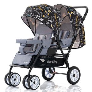 取り外し可能なツインベビーカー、軽量、高炭素鋼素材、複数の子供（三つ子など）用、手押し式、折りたたみ式 - Product Image 5