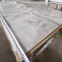 Faux Panneaux muraux Pierre artificielle Panneaux muraux en pierre translucide Feuille d'albâtre blanche et grise rétroéclairée
