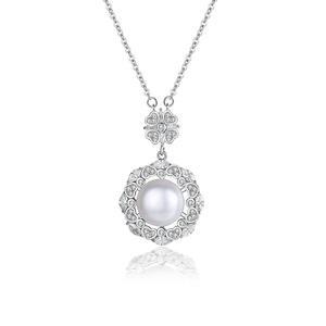 Collier coréen en perles d'eau douce pour femmes, pendentif en argent 925 avec perle naturelle, élégant, minimaliste, polyvalent, chaîne de clavicule en argent - Product Image 1