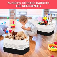Vente en gros Pliant 3Pcs Paniers durables en corde de coton tissé Paniers de rangement de jouets pour l'organisation