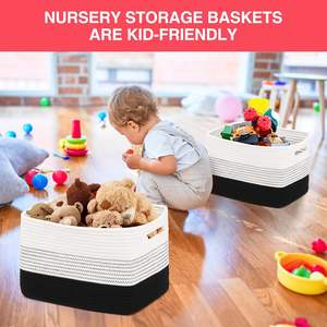 Venta al por mayor plegable 3 uds regalo duradero cuerda de algodón Cestas tejidas cestas de almacenamiento de <span class=keywords><strong>juguetes</strong></span> <span class=keywords><strong>para</strong></span> <span class=keywords><strong>organizar</strong></span> - Product Image 6