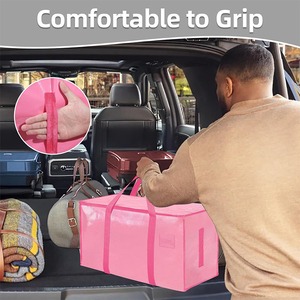 Bolsas de Almacenamiento Impermeables Rosas con Asas y Cierres, Plegables, <span class=keywords><strong>Extra</strong></span> Grandes, Resistentes y Duraderas para Mudanzas en Dormitorios Universitarios - Product Image 6