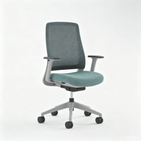 Coussin de siège large ergonomique à mécanisme adaptatif en maille avec base en nylon pour chaise de bureau
