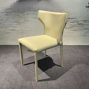 Designer italiano Bege Branco Saddle Leather Dining <span class=keywords><strong>Chair</strong></span> Modern Minimalista Estilo Nórdico com Luxo Leve para Uso Doméstico ou no Hotel - Product Image 1