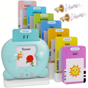 Tarjetas de Memoria Interactivas en Inglés para Niños Pequeños de 2 a 4 Años, Juguetes de Aprendizaje Montessori, Tarjetas de Aprendizaje Interactivas con Voz - Product Image 1