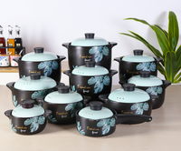 Ensemble de casseroles en céramique antiadhésives écologiques de haute qualité avec couvercle en verre, design minimaliste de style chinois pour cuisinière à gaz