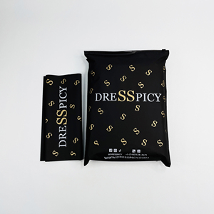 Bolsas de plástico con cierre hermético personalizadas con el logotipo de una marca de lujo para ropa de moda, para hombres y mujeres, en color negro. - Product Image 5