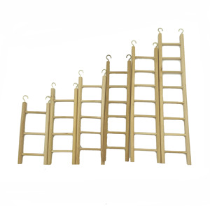 Scala in legno naturale appesa triturazione giocattoli pappagallo masticare blocchi di legno posatoio per uccelli per parrocchetti - Product Image 1