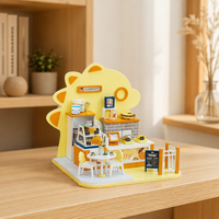 Kit de maison de poupée miniature en bois à assembler soi-même avec lumières LED, modèle artisanal fait main, ornement, cadeau de Noël pour les amateurs de loisirs créatifs