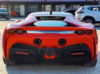 Harga grosir kit badan gaya OEM untuk Ferrari SF90 rok samping bibir depan serat karbon kering diffuser bungkus sudut depan