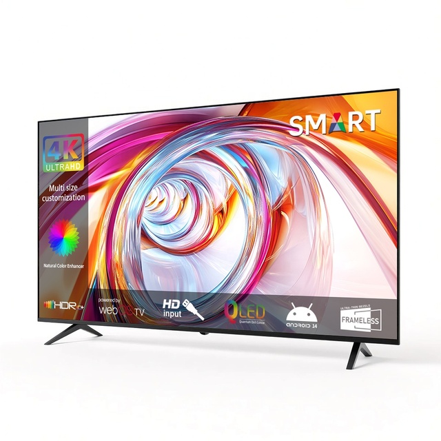 Manufacturer's Smart 32-Inch LED TV Android Flat Screen with 120Hz Refresh Rate for Hotels and Use in Rooms