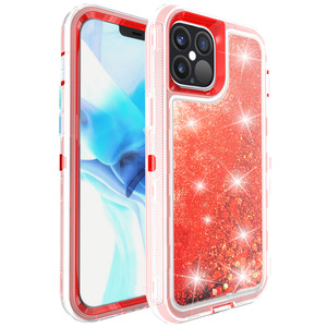 Étui robuste pour <span class=keywords><strong>iPhone</strong></span> <span class=keywords><strong>12</strong></span> Pro Max avec motif de sable liquide, résistant aux chocs, protection intégrale du corps - Product Image 2