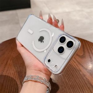 เคสโทรศัพท์มือถือมีแม่เหล็กใสป้องกันสีเหลืองสำหรับ iPhone 13 14 15 16 17 PRO MAX ฝาครอบโทรศัพท์ PC คริสตัลแบบใส - Product Image 2
