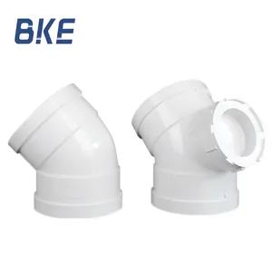 supplier pipe sewage fittings PVC elbow by 45 degree with (I/O) for drain rainwater