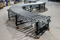 Convoyeur à rouleaux motorisé télescopique flexible et extensible de 35 pieds pour entrepôt logistique, pour boîtes en carton