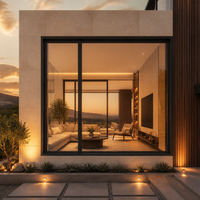 Fenêtre à battant ultra-mince WL95H pour villa de luxe moderne, cadre en alliage d'aluminium dissimulé, triple vitrage isolant