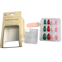 Faux ongles à presser Halloween, couverture complète, longs, forme amande, style gothique, pour nail art, vente en gros