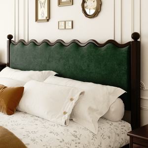 Cadre <span class=keywords><strong>de</strong></span> <span class=keywords><strong>lit</strong></span> moderne en bois massif <span class=keywords><strong>de</strong></span> luxe avec tête <span class=keywords><strong>de</strong></span> <span class=keywords><strong>lit</strong></span> rembourrée verte et 3 tailles - Product Image 5