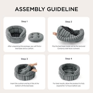 Cuccia per Gatti Piccola, Lavabile, Rotonda e Carina per Gatti da Interno, in Velluto a Coste Super Morbido con Fondo Antiscivolo - Product Image 5