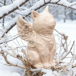Árbol Conmemorativo de Gato Ángel Personalizado para Colgar, Gatito de Resina Hecho a Mano con Alas, Decoración Elegante de Invierno para Exteriores - Product Image 1