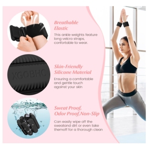 WL MZ030 Juego de Pesas Personalizadas para Tobillos y Muñecas, 2 Pares de 1 lb Cada Uno, para Ejercicio Físico Integral, de Silicona Negra Resistente y Acero, para Yoga - Product Image 4