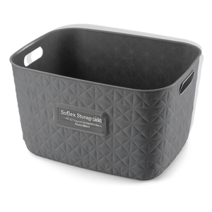 Cesta de plástico reciclado (38x29x22cm) SOFTEX Gris K258709 - Product Image 2