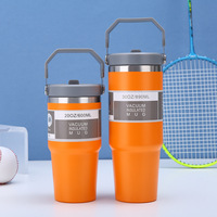 Grosir Massal Tumbler Stainless Steel 30 oz 20 oz yang Dapat Digunakan Kembali, Botol Termos untuk Perjalanan Luar Ruangan dan Olahraga dengan Sedotan Lipat