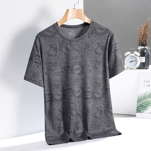 Camiseta de moda para parejas, estilo coreano, cuello redondo, informal, de manga corta, con estampado de tendencia de color, talla grande, novedad de verano 2025. - Product Image 4