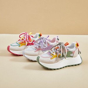 Chaussures florales tendance pour femme, baskets décontractées coréennes en toile vulcanisée à plateforme - Product Image 4