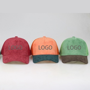 Custom Logo Embroidery Breathable Trucker Brim Mesh Trucker <b>Hat</b> Slightly Curved Unisex - Product Image 3