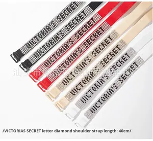Sangles de soutien-gorge Hotfix en <span class=keywords><strong>strass</strong></span> de verre 3D transfrontalières Sangles de vêtement exposées détachables élastiques antidérapantes - Product Image 6