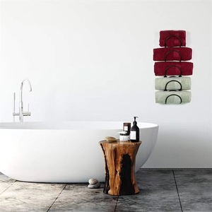 Towel Rack Wall Mounted No Drill Black Iron 5 Layer Multi Functional For <b>Bathroom</b> Towels And <b>Accessories</b> - Product Image 2