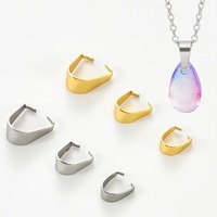 100 pièces de fermoirs à clipser en acier inoxydable pour pendentifs, connecteurs à pince pour chaînes, pour la fabrication de colliers, bracelets et bijoux DIY