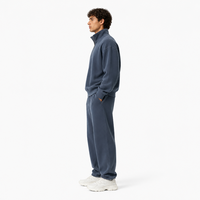 Sweat-shirt à col zippé vintage en velours côtelé personnalisé de qualité supérieure, pull ample épais 400 g/m² pour homme, style streetwear uni