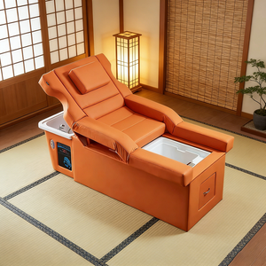 Cama de Masaje para Spa Capilar Estilo Japonés y Tailandés con Silla de Champú Eléctrica, Lavabo de Cerámica y Reposapiés para Salón Comercial - Product Image 5