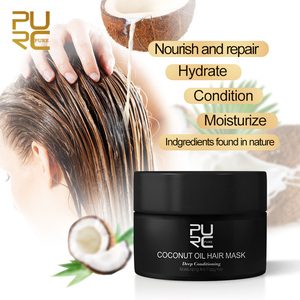 Máscara de cabelo com ingredientes naturais de extrato de óleo de coco PURC para todos os tipos de cabelo - Product Image 2