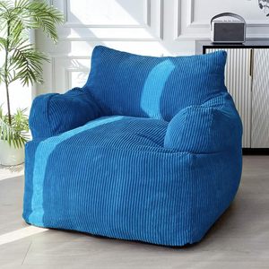 Canapé pouf individuel minimaliste moderne en velours, style nordique, avec accoudoirs, pour petit salon - Product Image 2