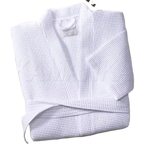 RTS 100% Cotton Hotel High Quality Towelling Dressing Gown Supplier Soft Waffle Bathrobe