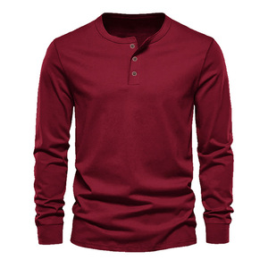 Camiseta <span class=keywords><strong>de</strong></span> Manga Larga Estilo Waffle para Hombre, Camiseta Henley Transpirable e Informal, Top Informal - Product Image 4