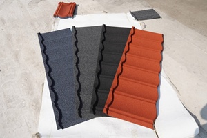 Tuiles de <span class=keywords><strong>toiture</strong></span> <span class=keywords><strong>en</strong></span> acier revêtu de pierre de haute qualité, résistantes au feu, anti-corrosion, avec un prix de gros - Product Image 3