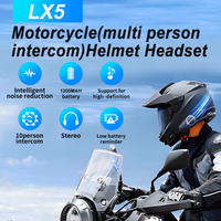 2025 LX5 dernier casque casque BT 5.0 écouteur de moto sans fil IP67 Microphone avec fonction d'interphone multi-personnes