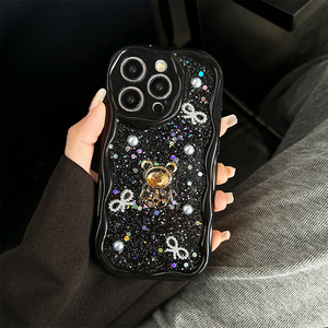 Funda <span class=keywords><strong>para</strong></span> Teléfono con Lazo de Lentejuelas, Brillantina y Pedrería <span class=keywords><strong>para</strong></span> <span class=keywords><strong>iPhone</strong></span> 17 Pro Max 15 <span class=keywords><strong>Plus</strong></span> 14 13 12 11 16 - Product Image 3