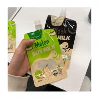 Pochettes souples noires personnalisées avec bec verseur pour lait de soja et jus – Sacs en plastique liquide haute barrière anti-fuite avec buse