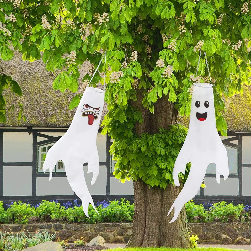 Halloween Outdoor Ghostface Scream Garden Decoration Hanging Scary Creative Yard Art Hanging Scary Scream Ghost Halloween Deco