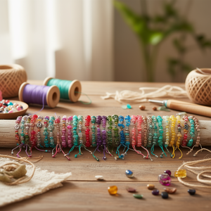 Braccialetti con Perline Z Fashion, Colorati e Regolabili, 2400 Pezzi per Scatola - Product Image 3