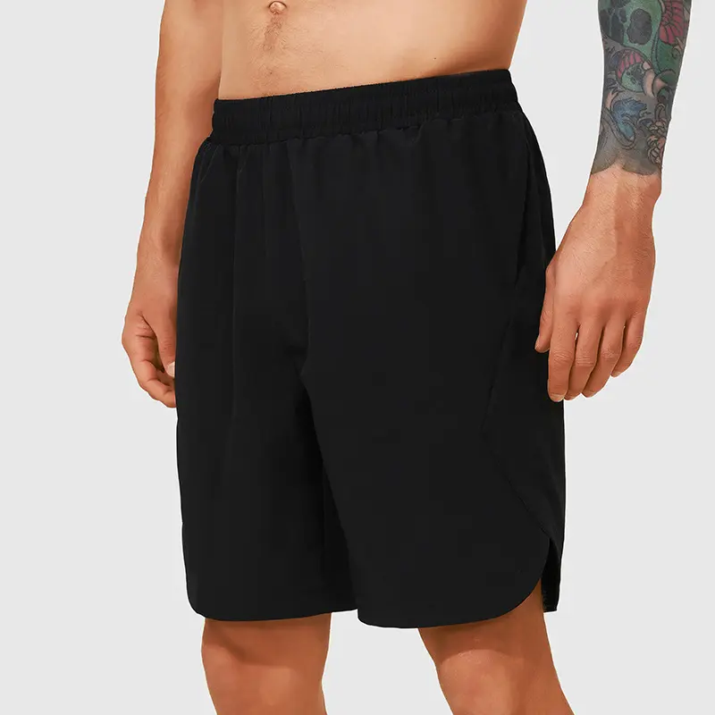 Pantalones cortos con logotipo personalizado para hombre, pantalones cortos informales holgados de malla para gimnasio y baloncesto, pantalones cortos deportivos de secado rápido para hombre