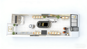 Armoire de présentation en verre luxueux avec cadre doré, éclairage LED, forme d'arc, dimensions personnalisables et résistante - Product Image 6