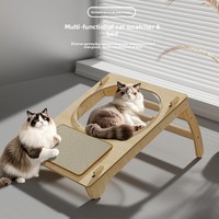 Structure d'escalade pour chat en sisal en forme de capsule spatiale inclinée, avec griffoir intégré, anti-rayures, anti-poussière et auto-entretenante