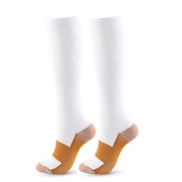 Chaussettes de compression en cuivre personnalisées 20-30 Mmhg pour hommes femmes infirmière sport Marathon course cyclisme varices automne équipage manchette