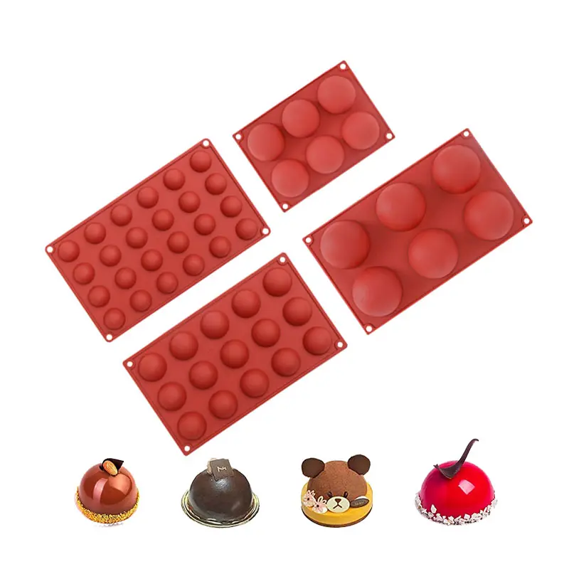 Wholesale Semi Sphere Silicone Mold Sweet Family Large 6 Holes Baking Mold For Cake Chocolate Making